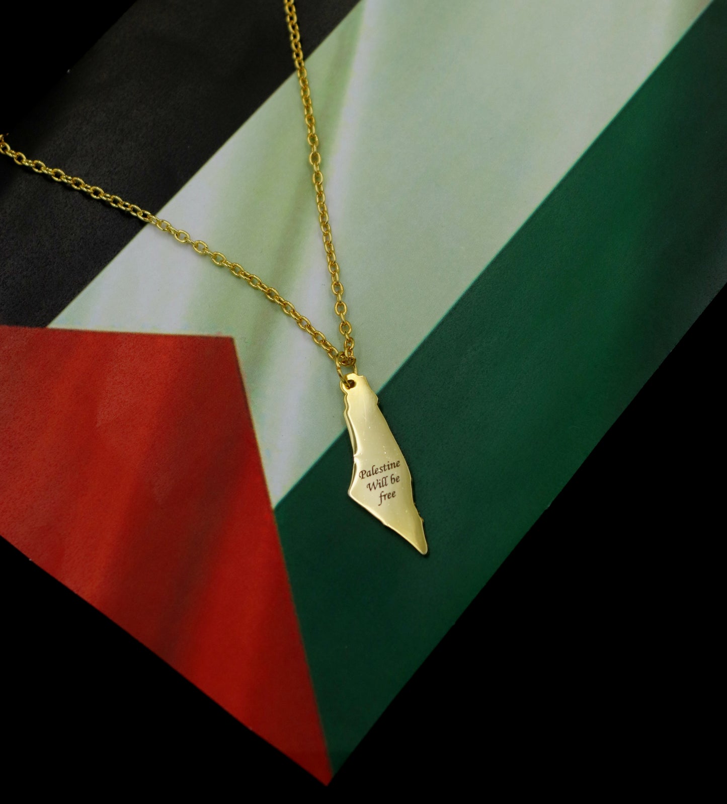 Palestine Map Necklace