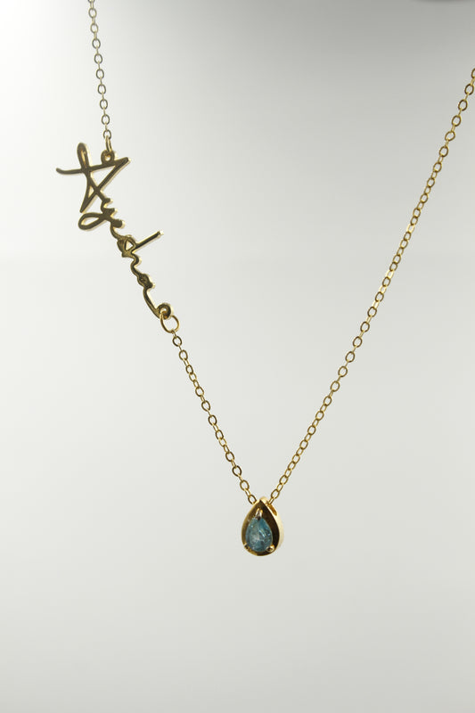 Birthstone Name Necklace