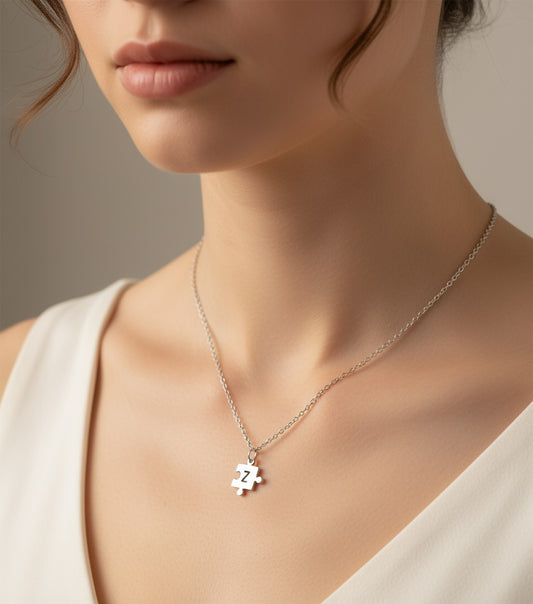 Engraved Puzzle Necklace