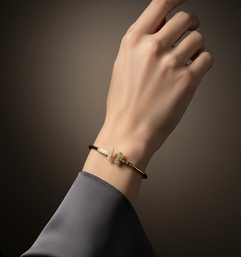T Wire Diamond Bracelet