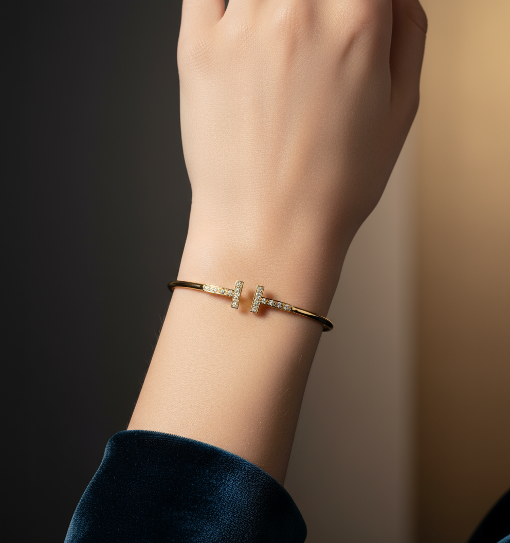 T Wire Diamond Bracelet