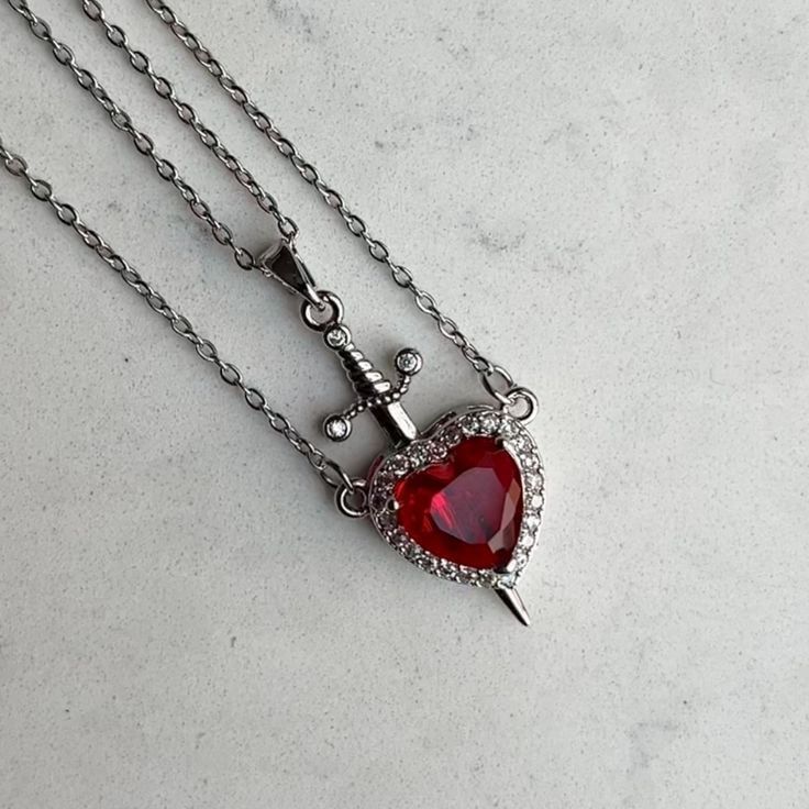 Heart Sword Pendant – Zilver