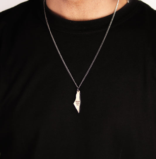 Palestine Map Necklace