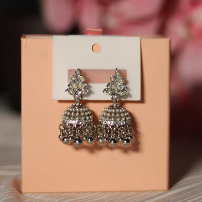Silver Pearl Jhumka