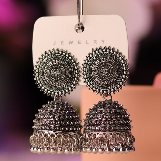 Flowing Silver Jhumka