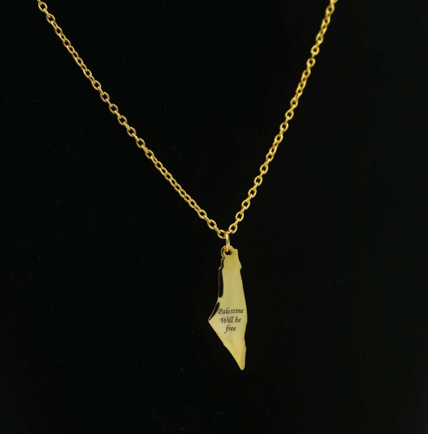 Palestine Map Necklace