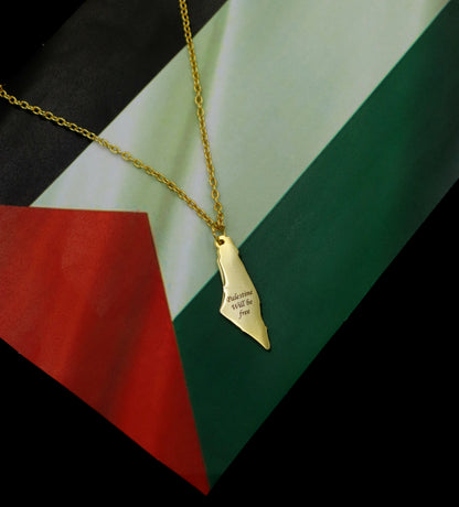 Palestine Map Necklace