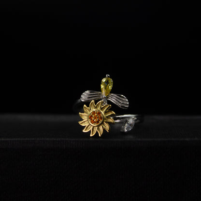 925 Sterling Sunflower Fidget Ring