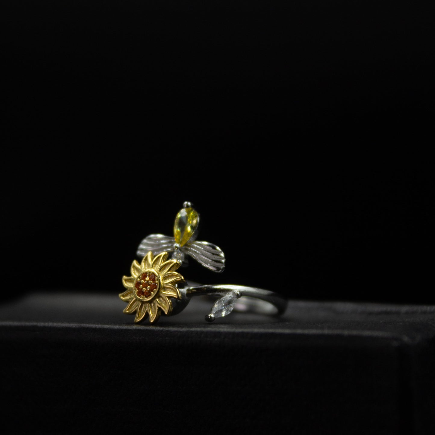 925 Sterling Sunflower Fidget Ring