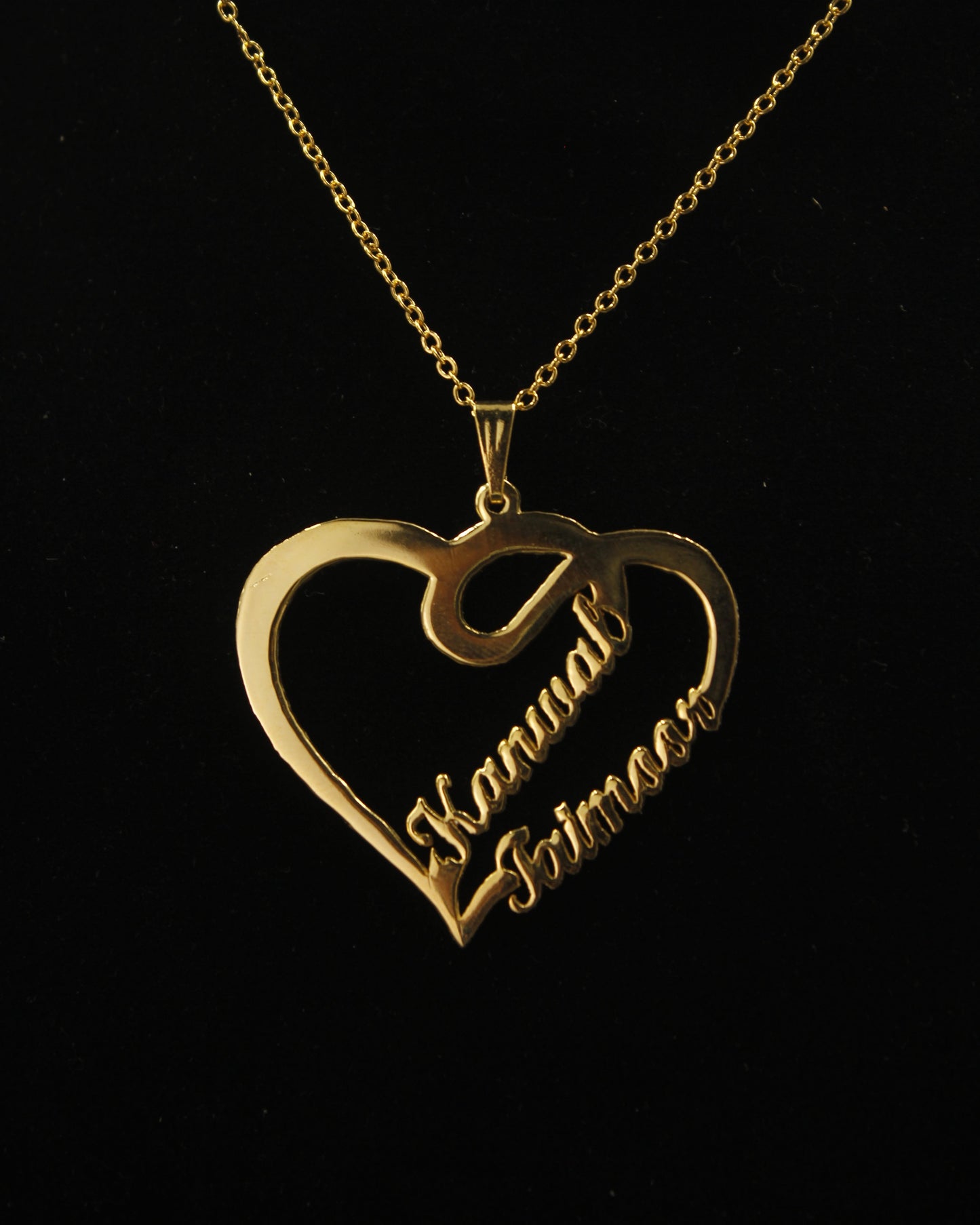 Couple Name Heart Necklace