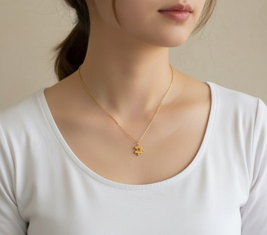 Engraved Puzzle Necklace