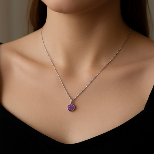 Amethyst Gemstone & Sterling Silver Pendant